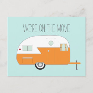Cartão Postal De Anúncio Laranja Camper