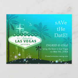 Cartão Postal De Anúncio Las Vegas Strip Casamento Chic Salve o Dia
