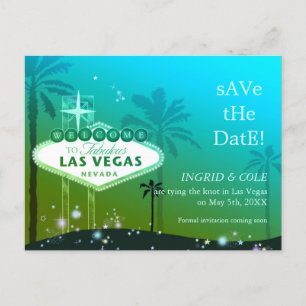 Cartão Postal De Anúncio Las Vegas Strip Casamento Chic Salve o Dia