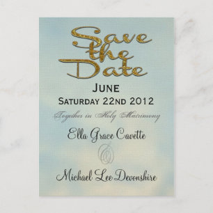 Cartão Postal De Anúncio Lembrete de casamento Elegant Save the Date II