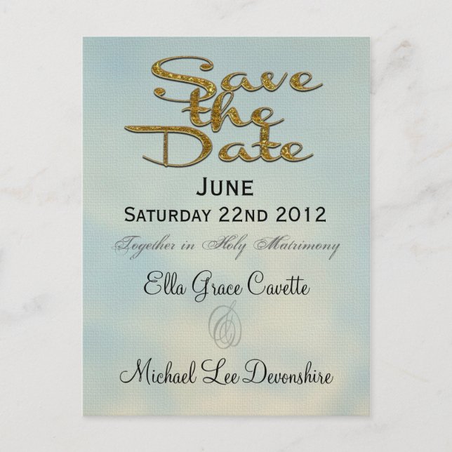 Cartão Postal De Anúncio Lembrete de casamento Elegant Save the Date II (Frente)