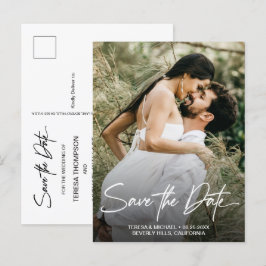 Cartão Postal De Anúncio Letreirismo Save the Date Foto Personalizada Noiva