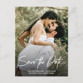 Cartão Postal De Anúncio Letreirismo Save the Date Foto Personalizada Noiva