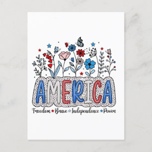 Cartão Postal De Anúncio Liberdade Americana Independência Corajosa Poder 4