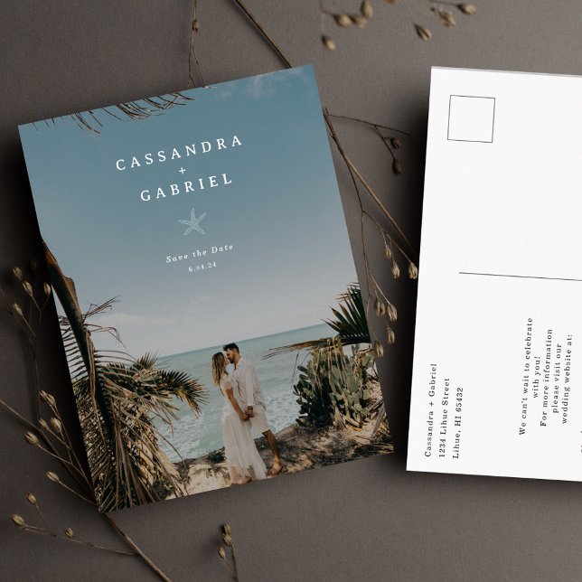 Cartão Postal De Anúncio Lihue Casamento Salvar a Data (Criador carregado)