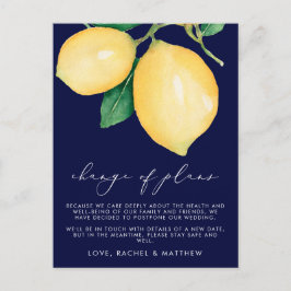 Cartão Postal De Anúncio Limões em Aquarela Mudança de Planos de Casamento