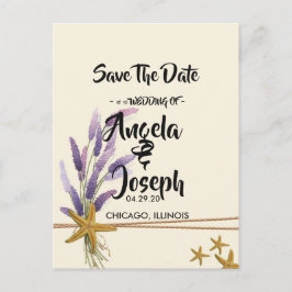 Cartão Postal De Anúncio linda Estrela-do-mar Simples Salvar a Data