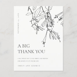 CARTÃO POSTAL DE ANÚNCIO LINHA BRANCA NEGRA DESENHANDO CASAMENTO FLORAL OBR