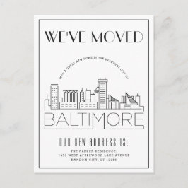 Cartão Postal De Anúncio Linha do Horizonte de Baltimore Moderno Deco Mudan