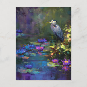Cartão Postal De Anúncio Lírio de Água do Lago Encantado Natureza Aquarela