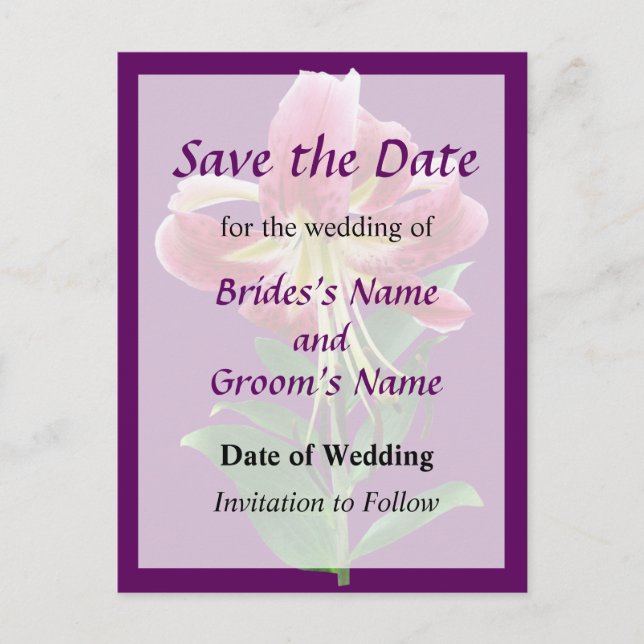 Cartão Postal De Anúncio Lírio Olhar para Baixo de Astrólogo Casamento Salv (Frente)