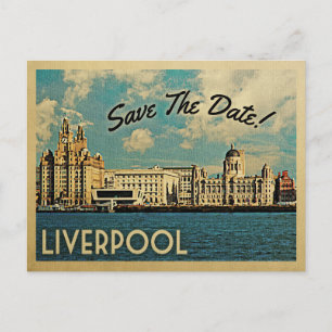 Cartão Postal De Anúncio Liverpool Save The Date UK England