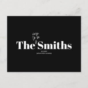 Cartão Postal De Anúncio Logo dos Smiths em Breve Foto Salvar Data