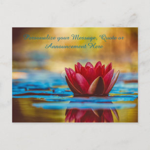 Cartão Postal De Anúncio Lotus Flower in Water Personalize Message, Cotaç