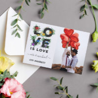 Love Is Love Floral Photo Wedding