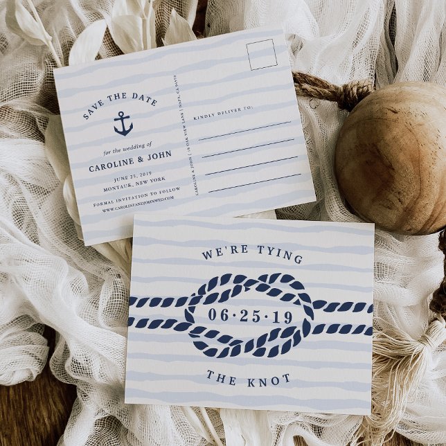 Cartão Postal De Anúncio Love Knot Salvar a Data (Criador carregado)