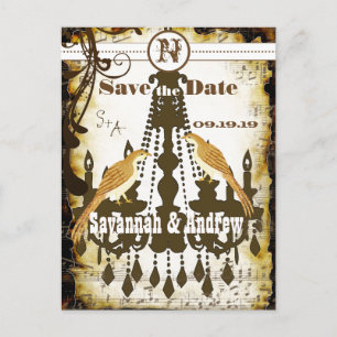 Cartão Postal De Anúncio Lustre Rústico Country Chic Salve o Dia