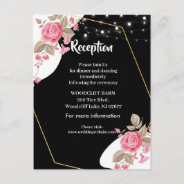 Cartão Postal De Anúncio Luz de cordão floral rosa elegância moderna