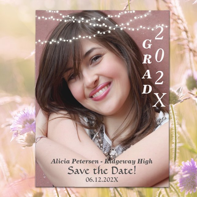 Cartão Postal De Anúncio Luzes de Corda Brilhantes Formatura Moderna (Criador carregado)