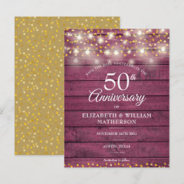 Cartão Postal De Anúncio Luzes de Natal de Corda do 50º Aniversário Salve a