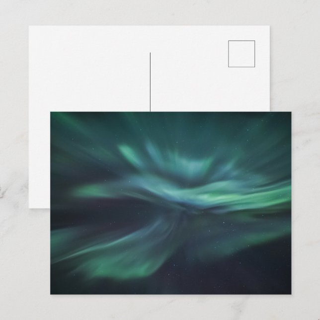Cartão Postal De Anúncio Luzes do Norte Noruega (Frente/Verso)