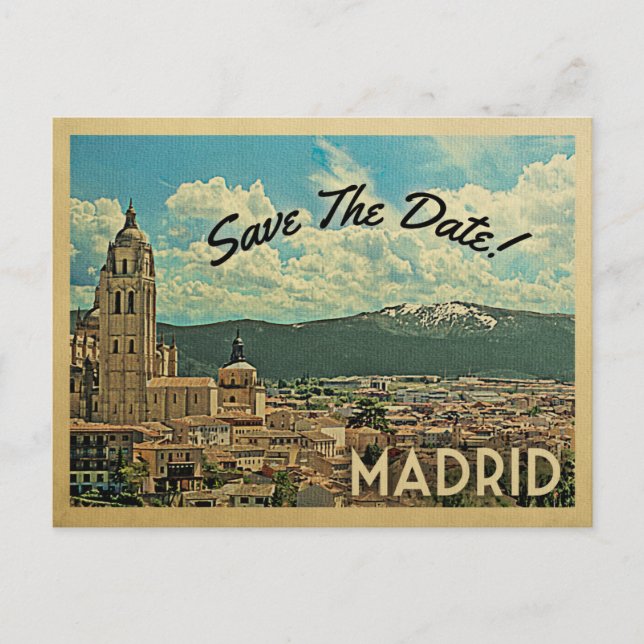 Cartão Postal De Anúncio Madrid Salve A Espanha Da Data (Frente)