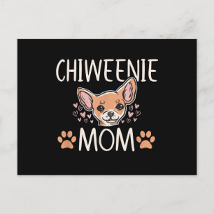 Cartão Postal De Anúncio Mãe de chiweenie chihuahua dona de cachorro fofo a