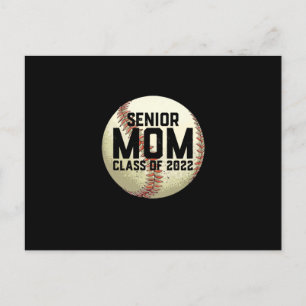 Cartão Postal De Anúncio Mãe Sênior Turma de 2022 Mãe de Beisebol