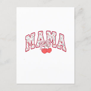Cartão Postal De Anúncio Mama est 2025 Dia das Mães Coquette laço