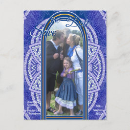 Cartão Postal De Anúncio Mandalas em azul neerlandês misto