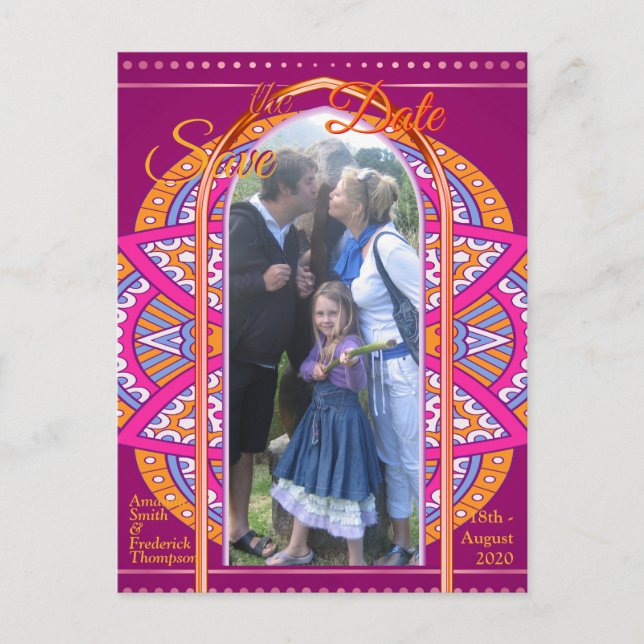 Cartão Postal De Anúncio Mandalas em Cerise Pinks & machucando padrões repe (Frente)