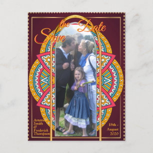 Cartão Postal De Anúncio Mandalas sobre um fundo Marrom 