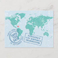 Mapa de Aniversário de Destino Salve a Data