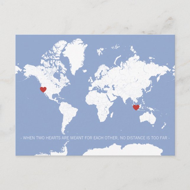 Cartão Postal De Anúncio Mapa Mundial Personalizável Salvar a Data (Frente)