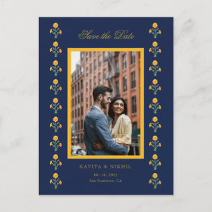 Cartão Postal De Anúncio Margarida em aquarela  Foto Salvar a data 