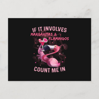 Cartão Postal De Anúncio Margaritas & Flamingos