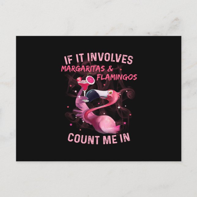 Cartão Postal De Anúncio Margaritas & Flamingos (Frente)