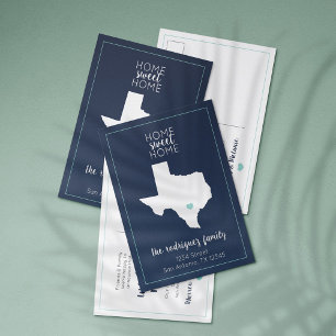 Cartão Postal De Anúncio Marinho Blue & Aqua Home Sweet Home - Texas Moving