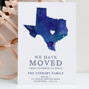 Cartão Postal De Anúncio Marinho do mapa do estado do Texas - casa azul de 