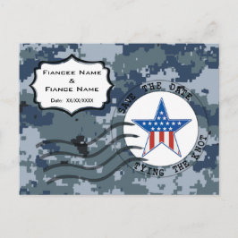 Cartão Postal De Anúncio MARINHO USN Salvar data e estrela