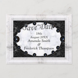 Cartão Postal De Anúncio Mármore Branco e Preto Pulverizado + Esferas