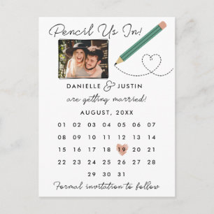 Cartão Postal De Anúncio "Marque Conosco" Calendário Moderno Salve a Data