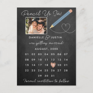 Cartão Postal De Anúncio "Marque Conosco" Calendário Moderno Salve a Data