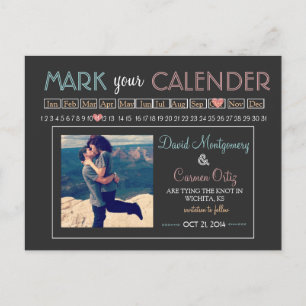 Cartão Postal De Anúncio "Marque seu Calendário" Salve a Data