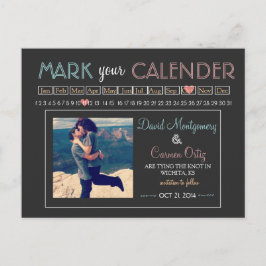 Cartão Postal De Anúncio "Marque seu Calendário" Salve a Data