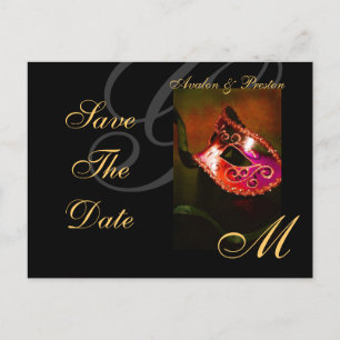 Cartão Postal De Anúncio Máscara de Mascarada Vermelho Venice Salve o Cartã