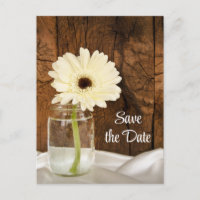 Mason Jar White Daisy Quinceañera Salve a Data