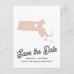 Cartão Postal De Anúncio MASSACHUSETTS Casamento de Destino no Estado QUALQ