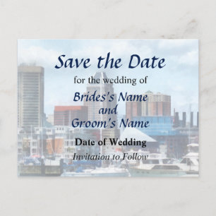 Cartão Postal De Anúncio MD - Baltimore Skyline e Harbour