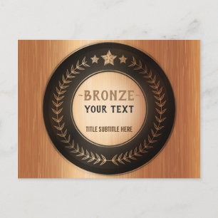 Cartão Postal De Anúncio MEDALHA PERSONALIZADA DIY Bronze ADICIONE SEU LOGO